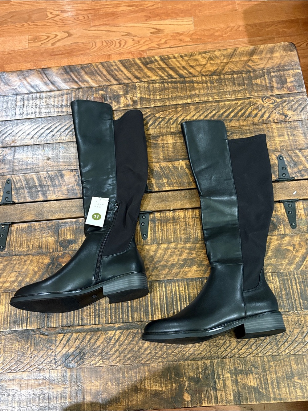 Hope Tall Black Riding Boots - Ultimate Comfort flexible calf size 11